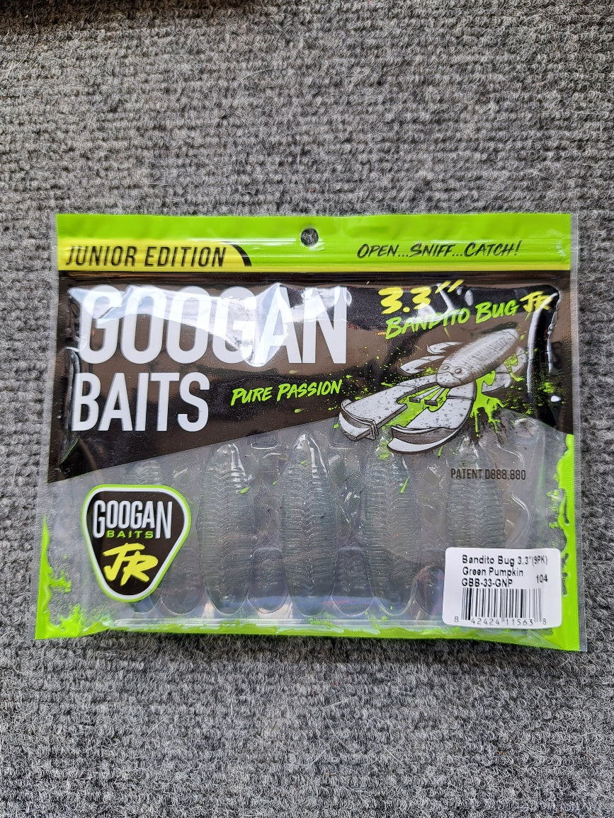 GOOGAN BAITS Bandito Bug Series GBB-GNP Fishing Bait, Plastic, Green  Pumpkin Bait