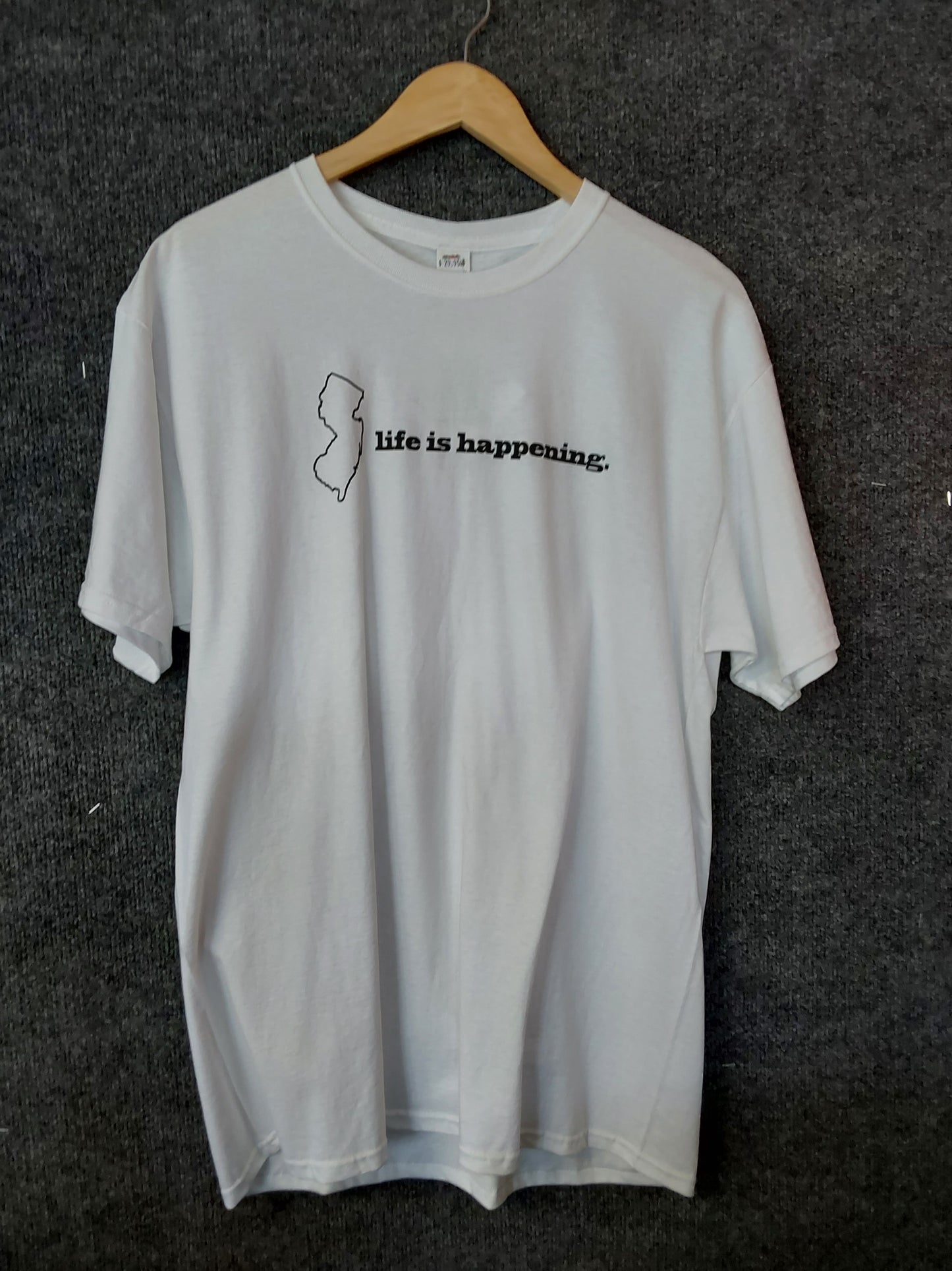 Life is Happening Dirty jersey Fresh White T-shirt